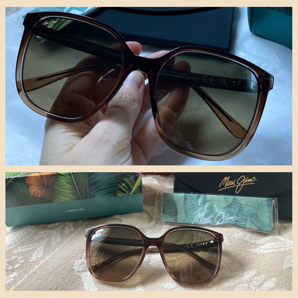 MAUI JIM women’s New in Box good fun Rootbeer Fade Bronze HCL Lens  57mm